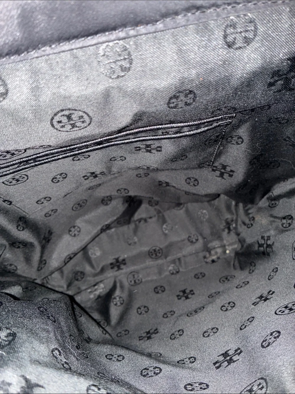 Tory Burch Black Nylon Logo Flap Backpack